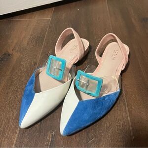 Cecelia New York Retro Colorblock Buckle Flats